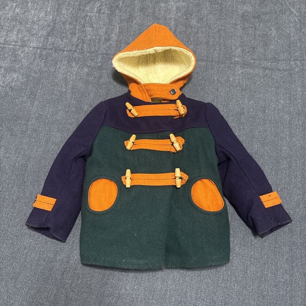 VINTAGE KIDS FOREVER CLASSIC ENGLAND Sherpa Lined Wool Size 4 Color Block